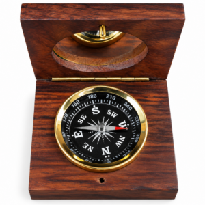 Compass Fitted In A Rosewood Box