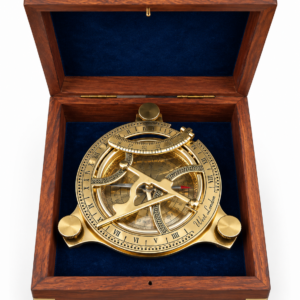 Sundial Compass In Wood Box