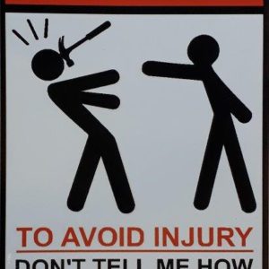 Warning....To Avoid Injury... Garage Metal Sign