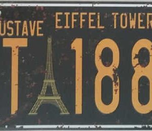 The Eiffel Tower Metal License Plate