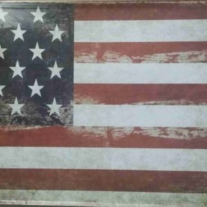 USA Flag Metal Sign