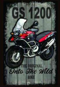 BMW GS 1200 Motorcycle BIG Metal Sign - Johnnie Blue Décor & Accessories