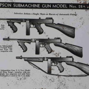 Thompson Submachine Gun Metal Sign