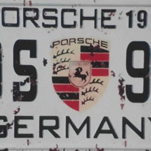 Porsche Metal License Plate