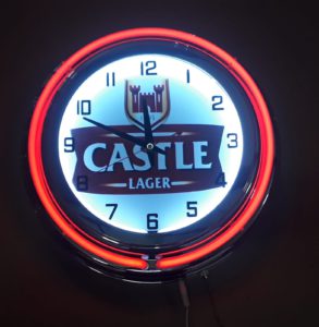 Castle Lager Double Neon Clock 220V