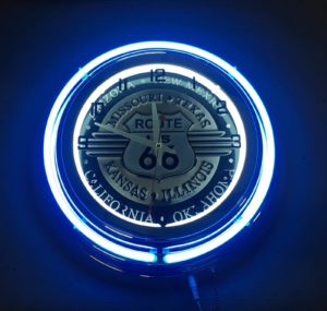 Route 66 Double Neon Clock 220V