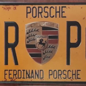 Porsche Ferdinand Embossed Metal License Plate