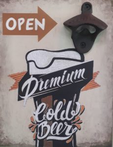 Open Here-Beer Wooden Bottle Cap Opener