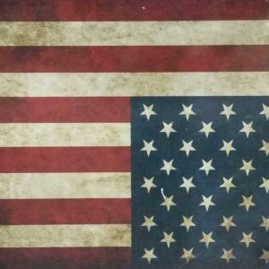 USA Flag Used Metal Sign