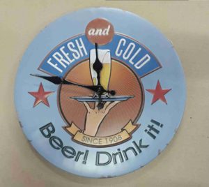Fresh & Cold Beer Metal Wall Clock
