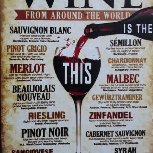 Wine From Around The World Metal Sign