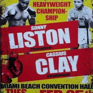 Sonny Liston vs Cassius Clay Boxing Metal Sign