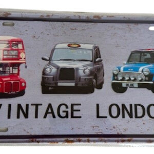 Vintage London Metal License Plate