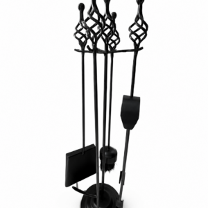 5pcs Spiral Wrought Iron Companion Set